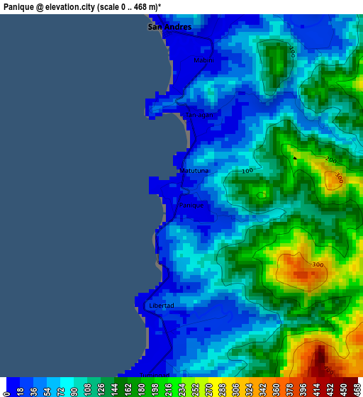 Panique elevation map