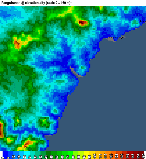 Panguiranan elevation map