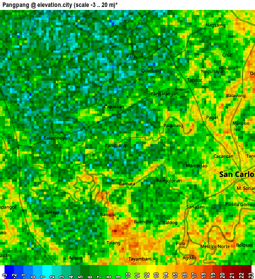 Pangpang elevation map