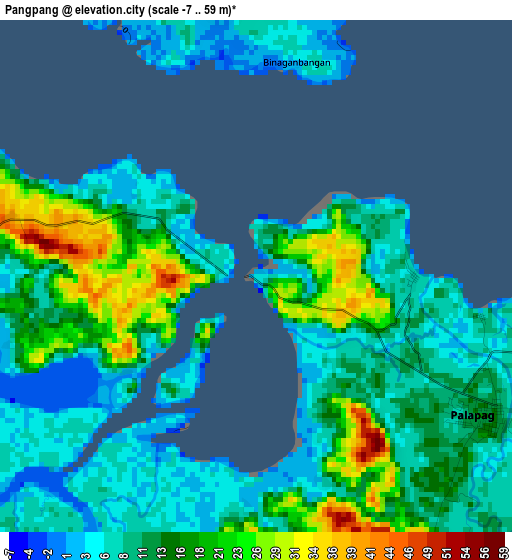 Pangpang elevation map