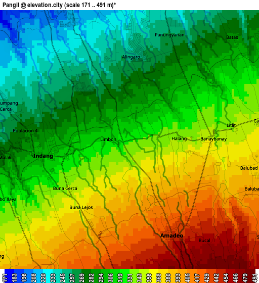 Pangil elevation map