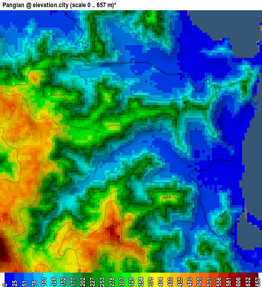 Pangian elevation map