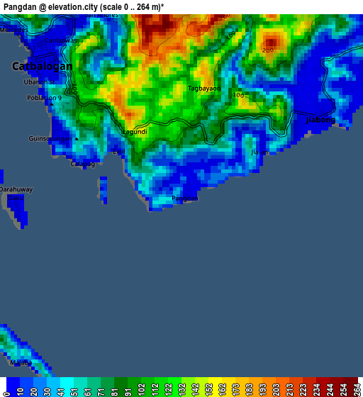 Pangdan elevation map