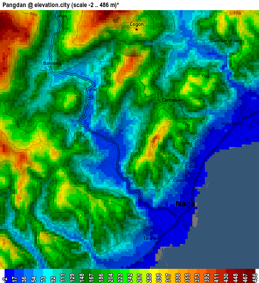 Pangdan elevation map