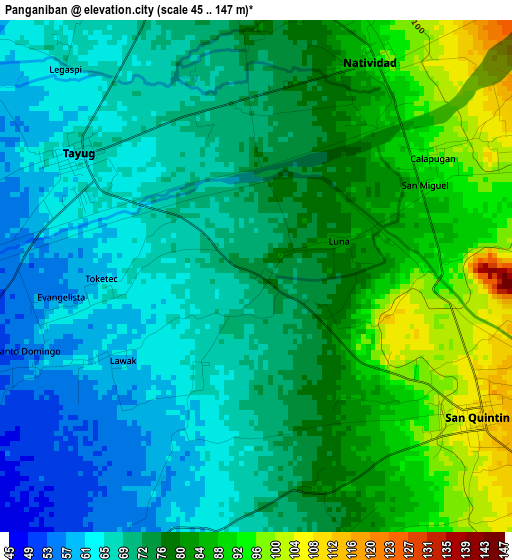 Panganiban elevation map