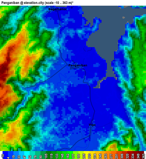 Panganiban elevation map