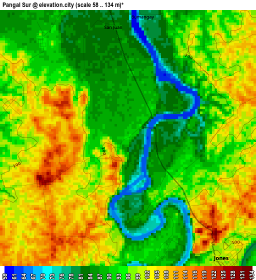 Pangal Sur elevation map