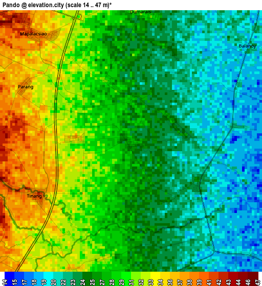 Pando elevation map