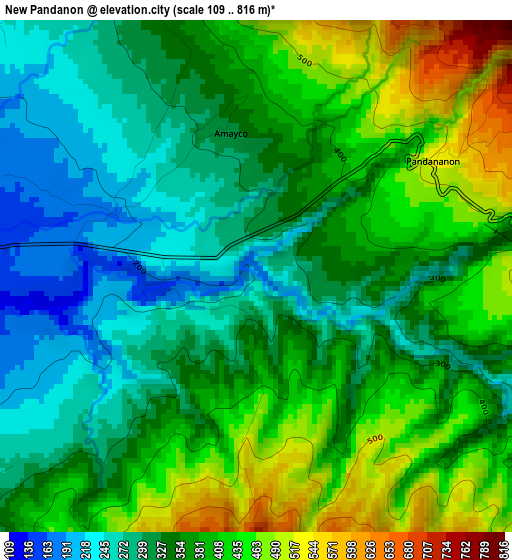 New Pandanon elevation map