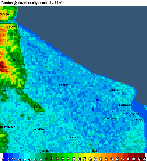 Pandan elevation map