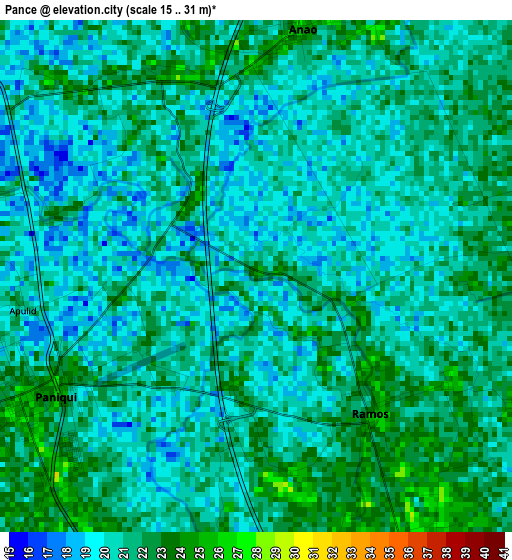 Pance elevation map