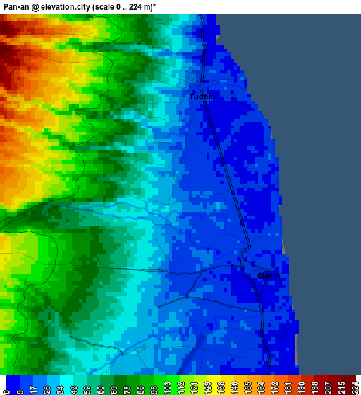 Pan-an elevation map