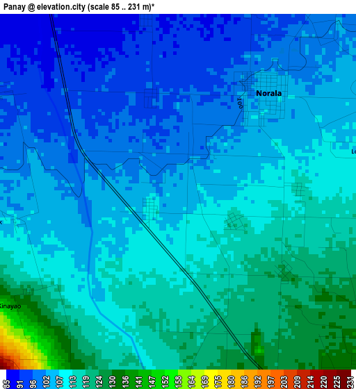 Panay elevation map