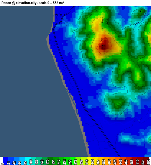 Panan elevation map