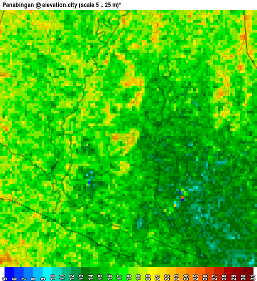 Panabingan elevation map