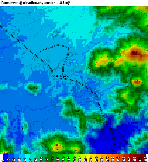 Pamatawan elevation map