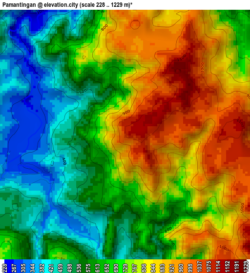 Pamantingan elevation map