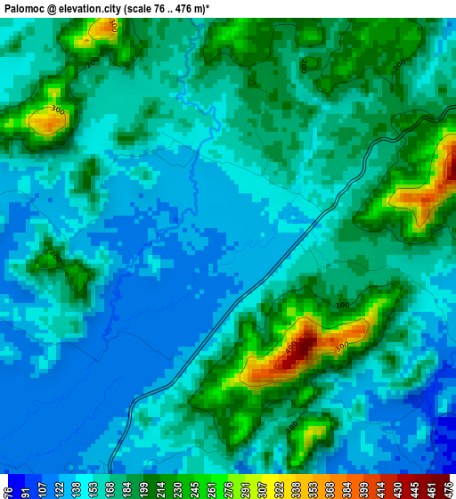 Palomoc elevation map