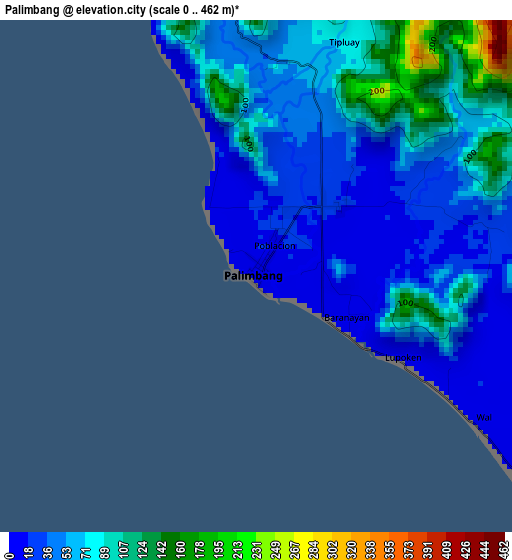 Palimbang elevation map