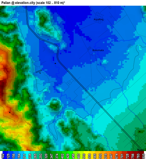 Palian elevation map