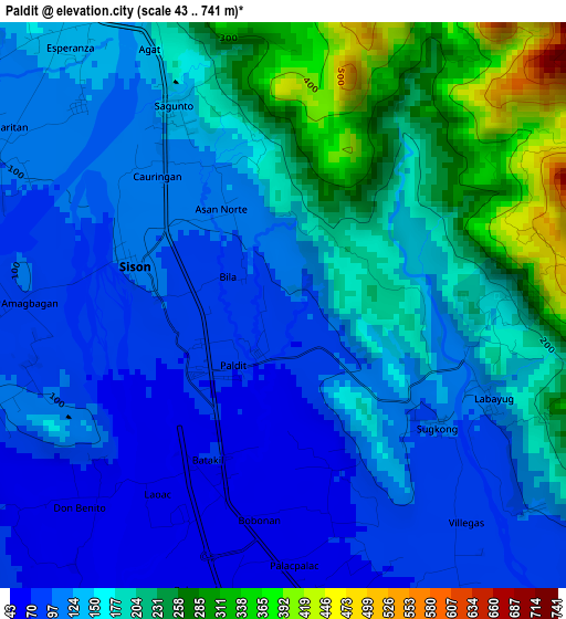 Paldit elevation map