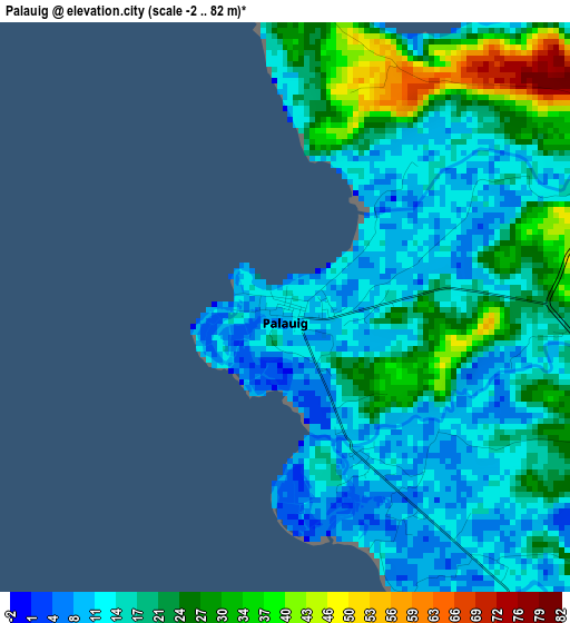 Palauig elevation map