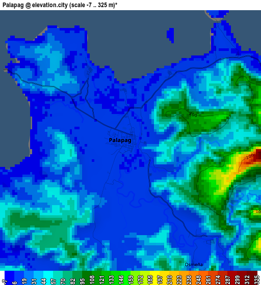 Palapag elevation map