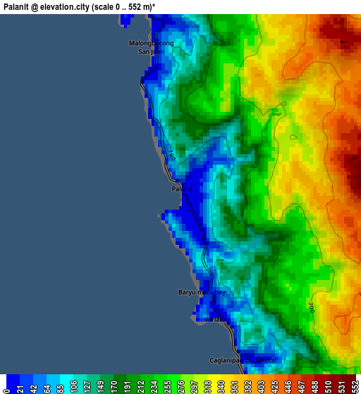 Palanit elevation map