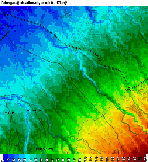 Palangue elevation map