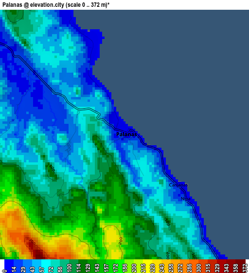 Palanas elevation map