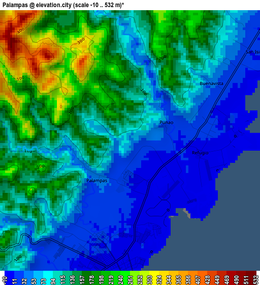 Palampas elevation map