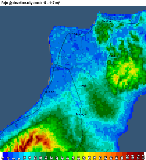 Pajo elevation map