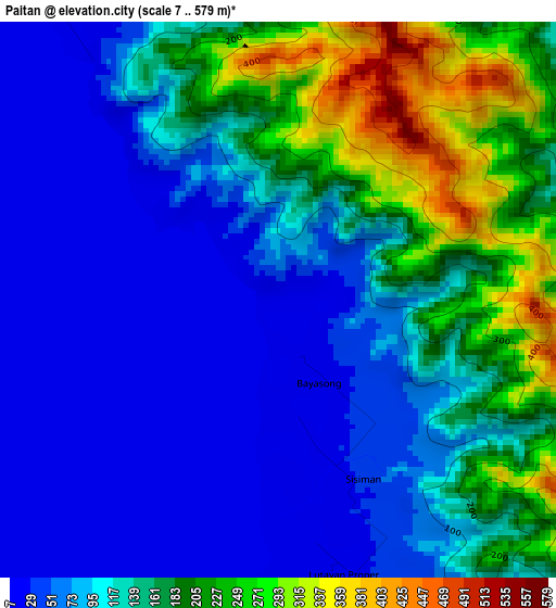 Paitan elevation map