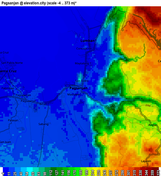 Pagsanjan elevation map