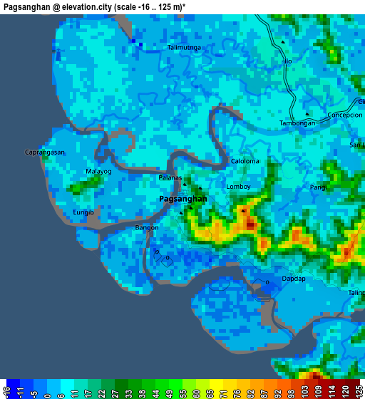 Pagsanghan elevation map