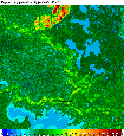 Pagaluñgan elevation map