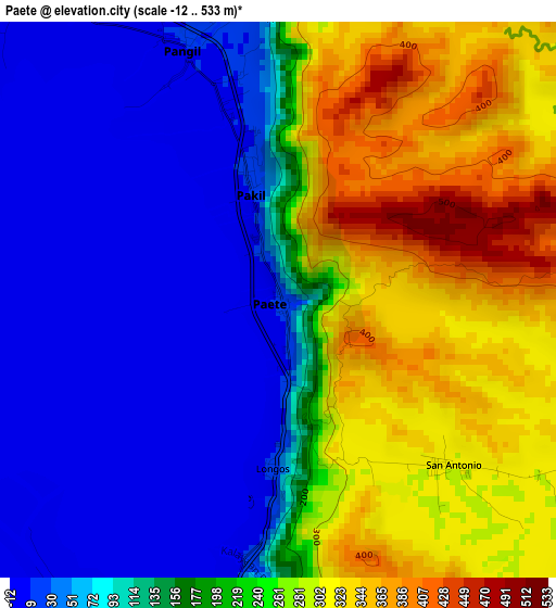 Paete elevation map