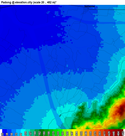 Padong elevation map