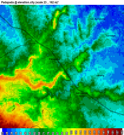 Padapada elevation map