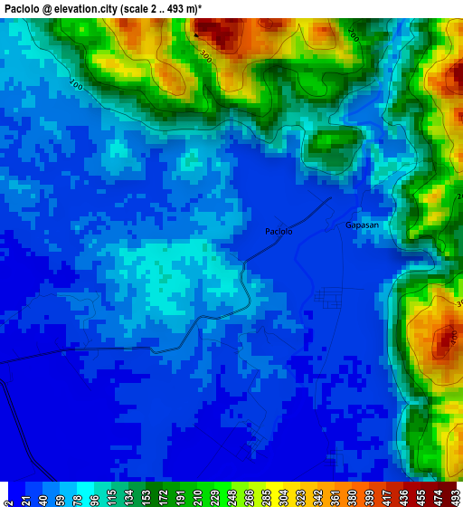 Paclolo elevation map