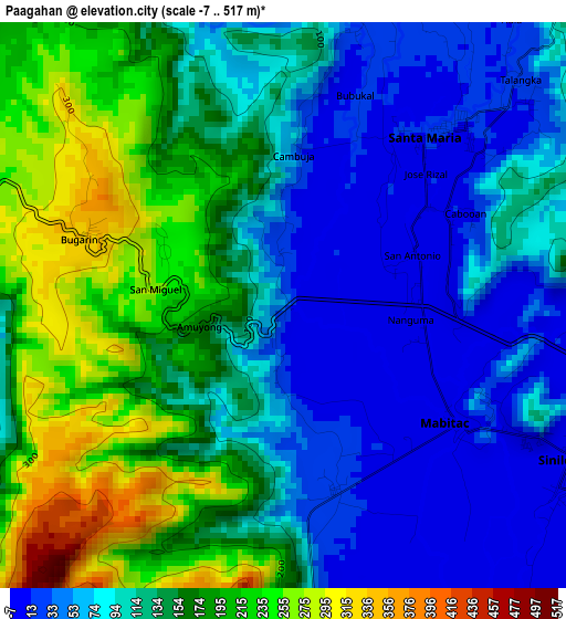 Paagahan elevation map