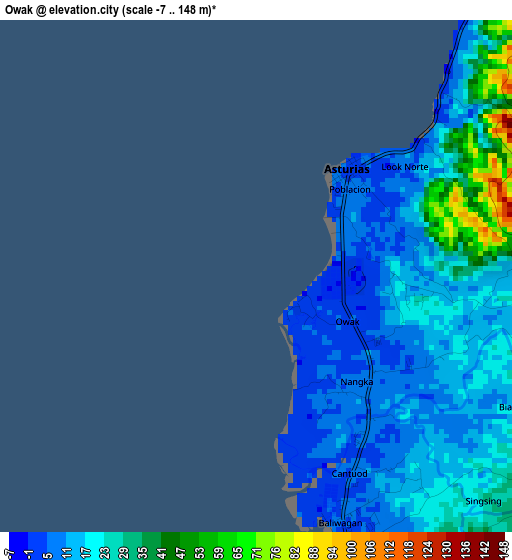 Owak elevation map