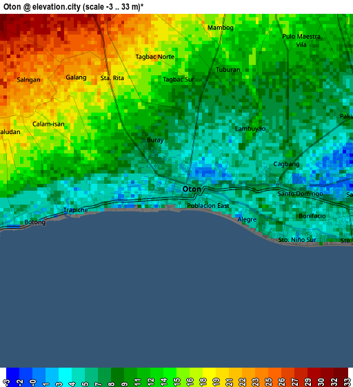 Oton elevation map