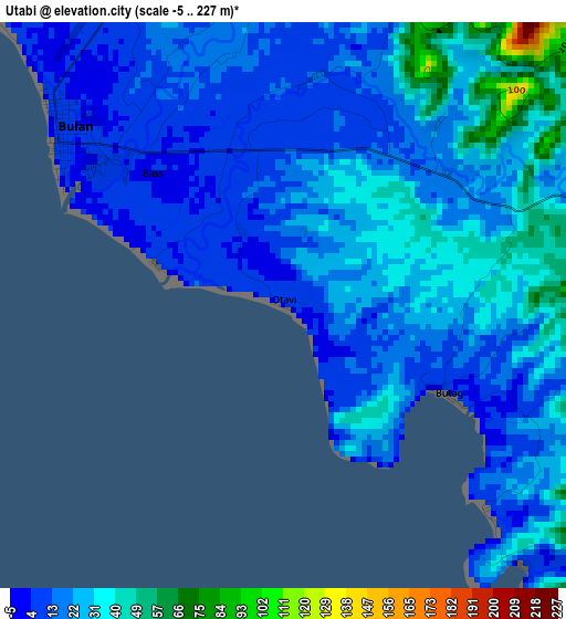 Utabi elevation map