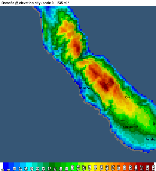 Osmeña elevation map