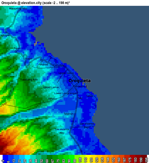 Oroquieta elevation map