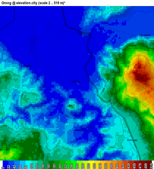 Orong elevation map