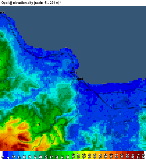 Opol elevation map