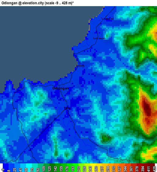 Odiongan elevation map