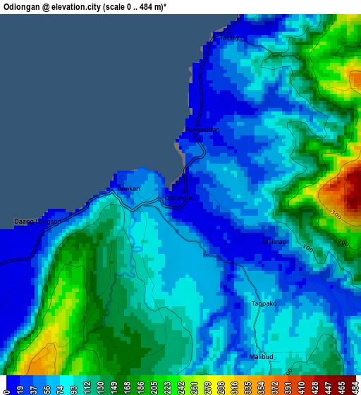 Odiongan elevation map